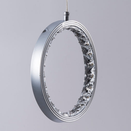 Nordic Circular Ring Crystal Pendant Light Modern Hanging Lamp Stairway Corridor Lustre Chandelier