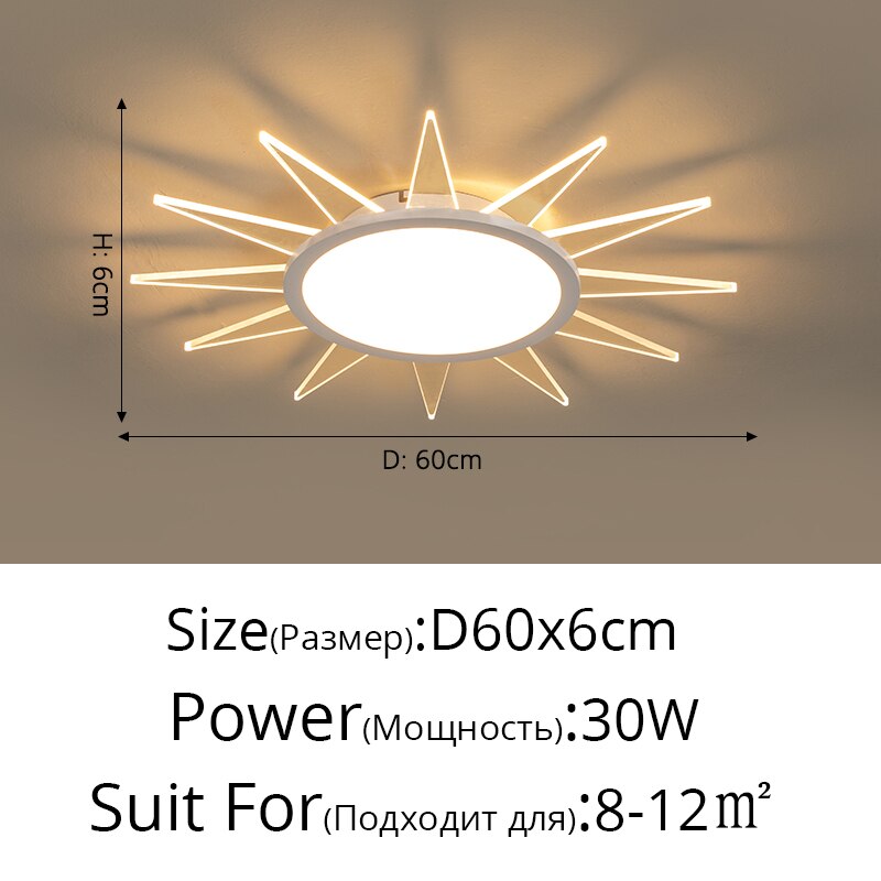 Ultra-Thin Living Room Led Ceiling Lights Modern Minimalist Atmosphere Bedroom Lamp Creative Sun