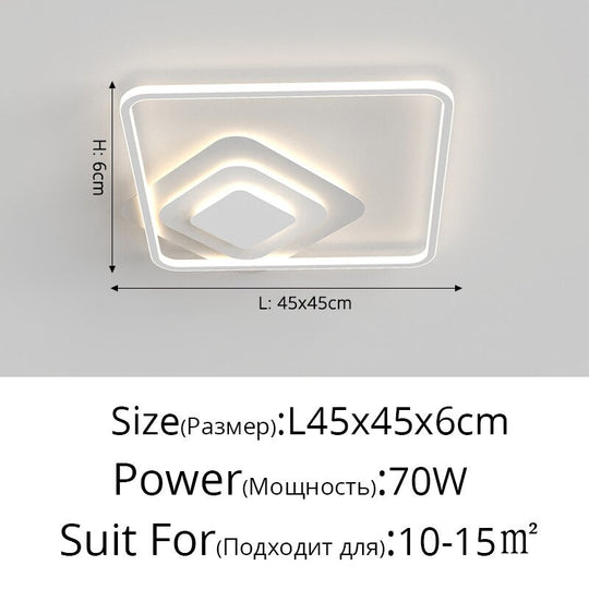 Nordic Modern Minimalist Bedroom Chandeliers White Black Led Ring Lamp Style Living Room Lights