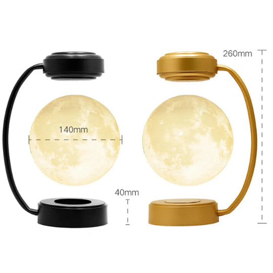 3D Magnetic Levitating Moon Lamp Led Night Light Rotating Wireless Three Colors Floating For