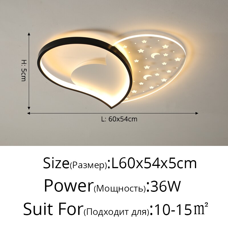 Modern Led Ceiling Lamp Simple Home Heart - Shaped Lamps Living Room Bedroom Study Light Indoor