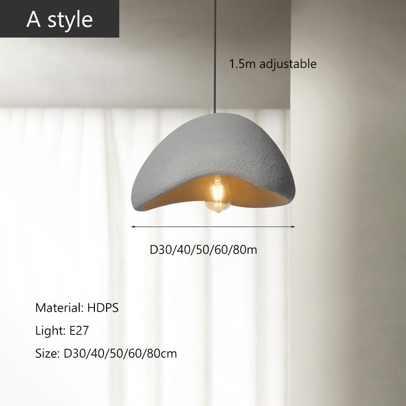 Nordic Minimalist Wabi Sabi Led Pendant Lights: Elegant Home Decor Chandelier For Dining Room Bar