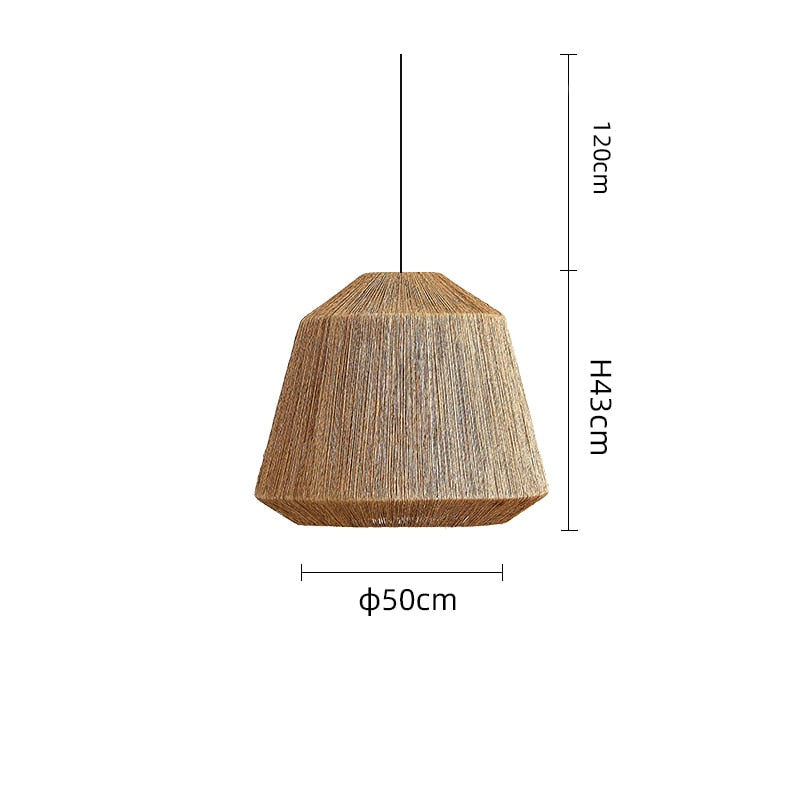 Retro Japanese Loft Wood Chandeliers Homestay Aisle Cafe Bar Hemp Rope Rattan Art Restaurant
