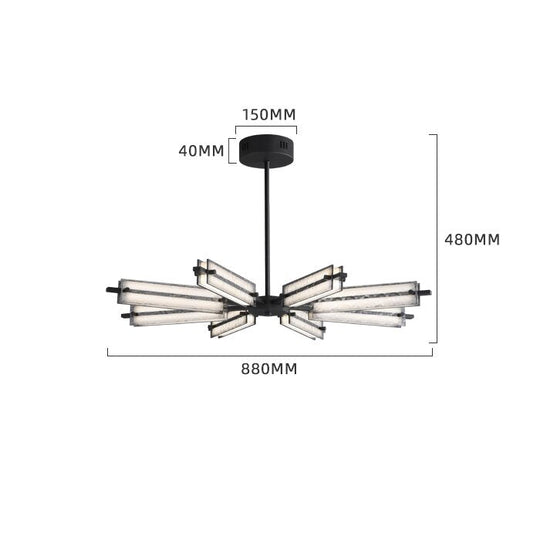 Minimal All - Copper Living Room Main Chandelier Light Luxury High - End Glass Dining Windmill Lamp