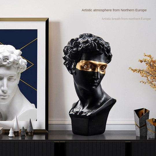 Resin David Bust Sculpture: Elegant Office And Home Decor Accessory Items