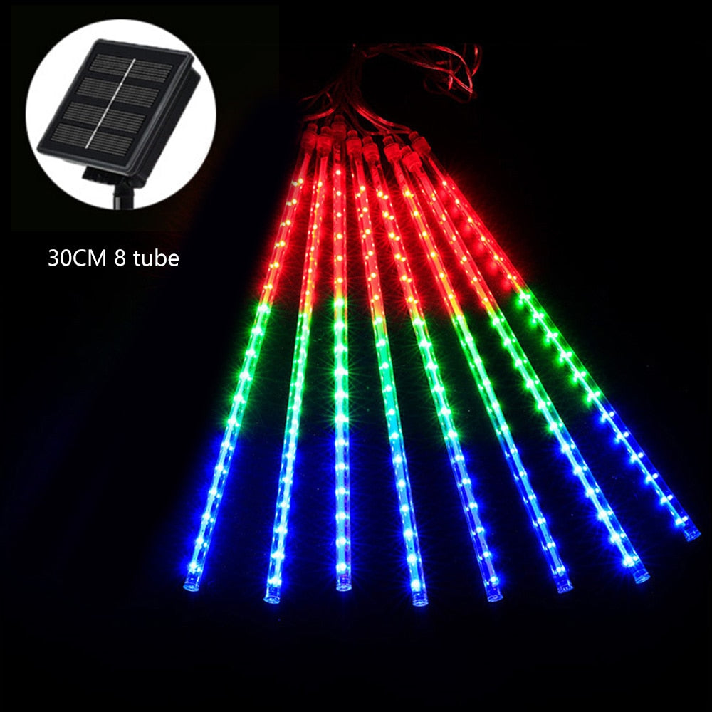 30/50Cm 8 Tubes Meteor Shower Rain Led Fairy String Lights Solar Waterproof Lamp Garden Decor
