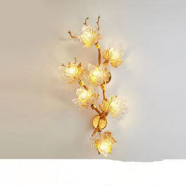 Postmodern Led Glass Chandelier Living Dining Room Bedroom Creative Maple Leaf Decor Pendant Lamps