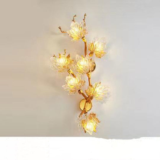 Postmodern Led Glass Chandelier Living Dining Room Bedroom Creative Maple Leaf Decor Pendant Lamps