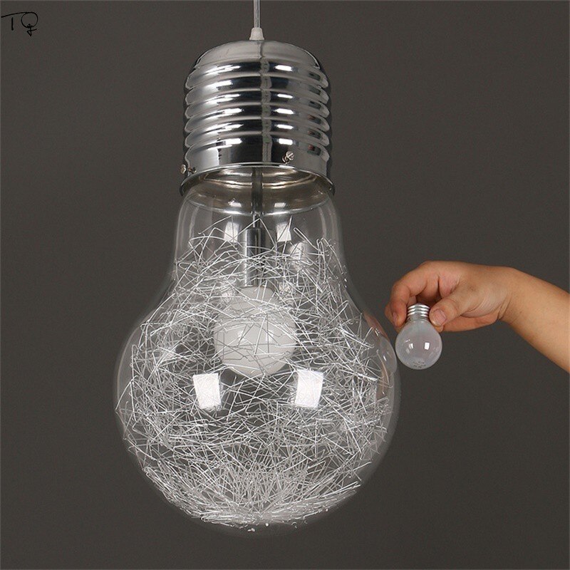 Nordic Individual Big Bulb Led Glass Pendant Lights Modern Simple Creative Restaurant Bedroom