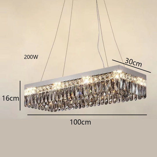 Luxury Square Crystal Led Ceiling Lights - Modern Dimmable Lamps For Elegant Living Room Decor &amp;