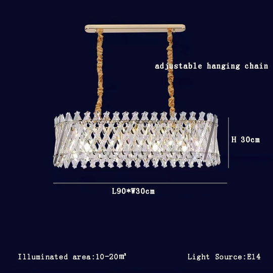 Cosmos - Postmodern Luxury Crystal Chandelier For Foyer Home Long 90Cm / Silver Frame Warm Light