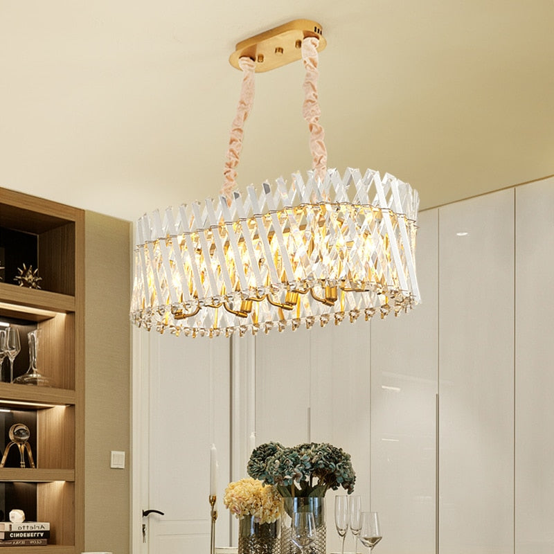 Nordic Luxury Gold Crystal Led Ceiling Lamp - Dimmable Chandelier For Home Decor &amp; Dining Room