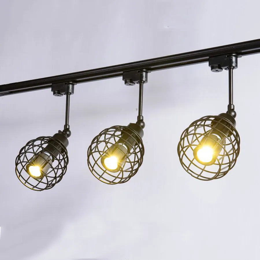 Retro Industrial E27 Led Track Light Spotlight - Adjustable Multi - Wattage For Versatile Lighting
