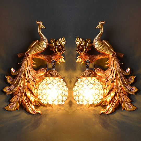 Nordic Led Wall Lamps Retro Peacock Sconce Lamp