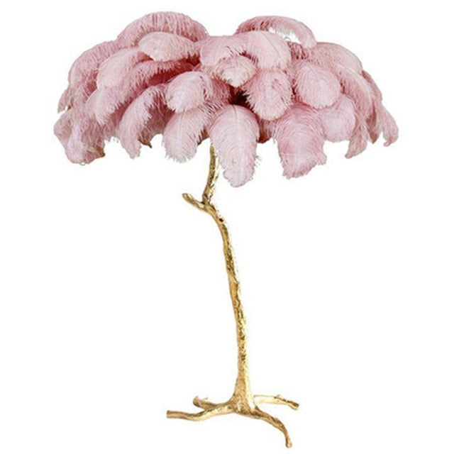 Nordic Home Decor Floor Lamps For Living Room Standing Modern Luxury Ostrich Feather Led Lamp Gold