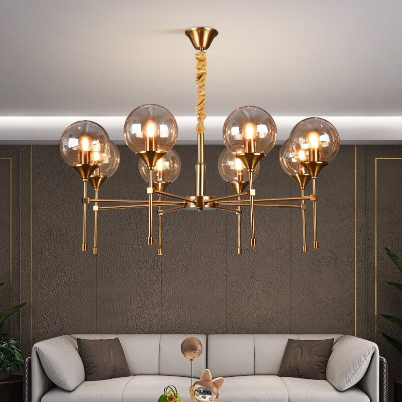 Led Chandeliers Bronze Nordic Magic Bean Glass Ball E27 Hanging Pendant Lights For Living Room