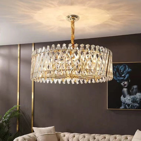 Nordic Luxury Gold Crystal Led Ceiling Lamp - Dimmable Chandelier For Home Decor &amp; Dining Room