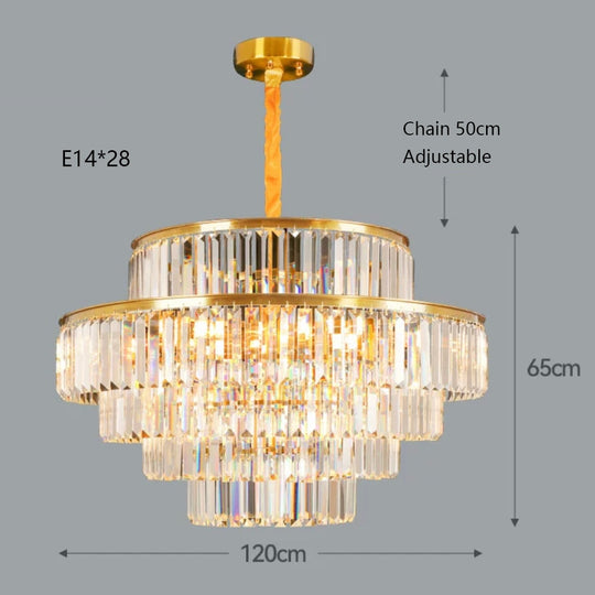 Remote - Controlled Led Crystal Ceiling Chandelier - Modern Home Decor Lighting For Living Room &amp;