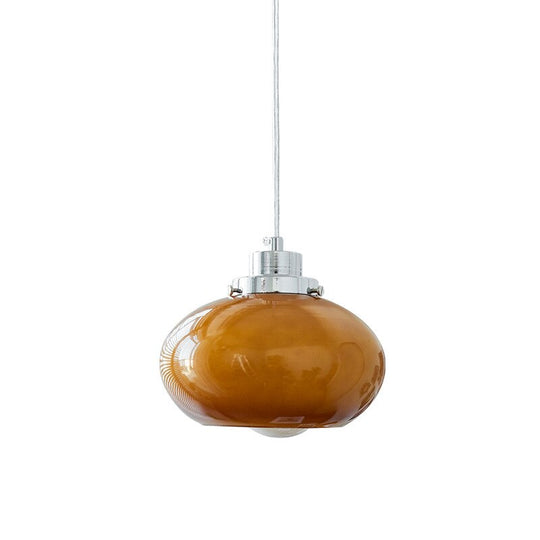 Bauhaus Egg Tart Glass Chandelier American Vintage Pendant Lamp Modern Bedroom Lava Medieval Orange