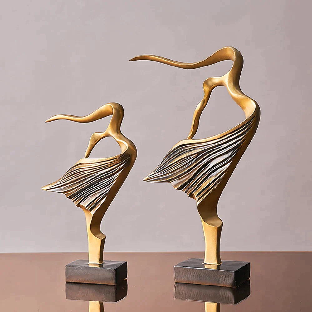 2Pcs Home Decor Accessories For Living Room Resin Abstract Extravagance Girl Statues Sculptures