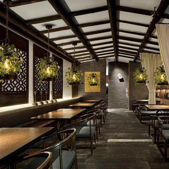 Plant Chandelier Net Red Music Western Restaurant Coffee Bar Hot Pot Shop Lighting Creative Cherry