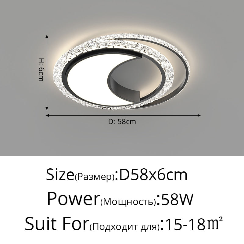 Nordic Bedroom Recessed Led Ceiling Lights Post - Modern Luxury Crystal Creative Living Room