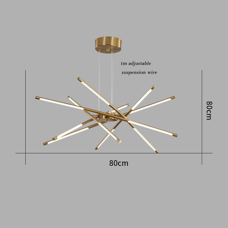 Nordic Screw Propeller Led Chandeliers For Living Dining Room Pendant Lights Iron Art Light Stick