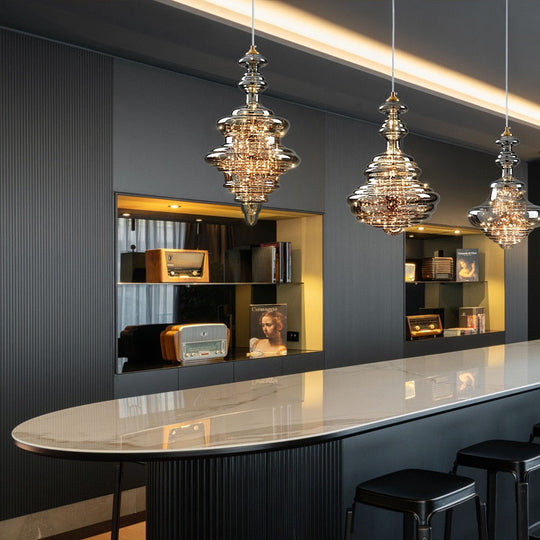 Creative Led Glass Lamp Store Cafe Dining Room Kitchen Table Decor Pendant Lights Modern Indoor