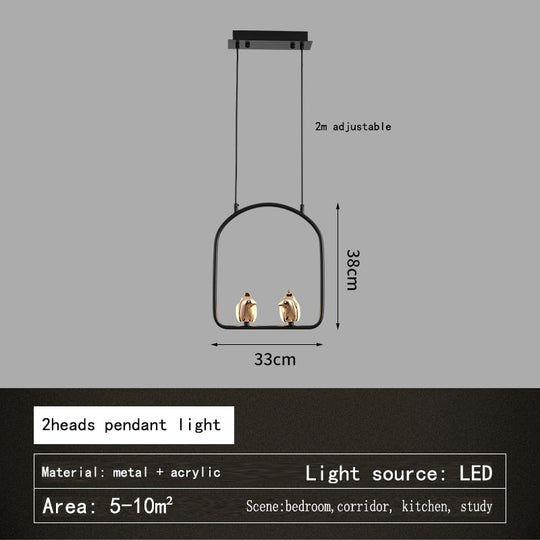 Modern Hallway Stair Led Pendant Lamp Light Creative Mounted Bird Wall Sconce Bedroom Bedside
