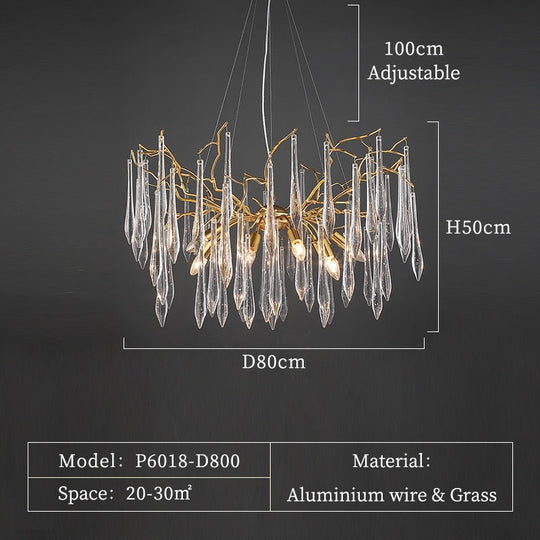 Jasmine - Light Luxury Crystal Living Room Chandelier Villa Hall Restaurant Handmade Branch Art