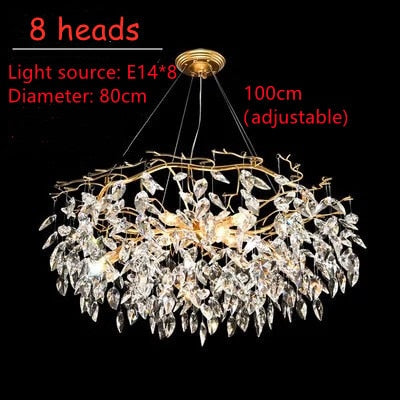 Modern Led Crystal Chandelier Lighting Luxury Home Decor Lamp For Living Room Hotel Hall Villa Art