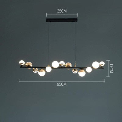 Simple And Creative Living Room Molecular Golden Chandelier Bedroom Nordic Personality Modern