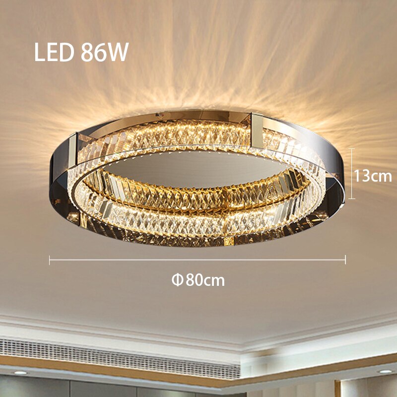 Luxury Dimmable Crystal Ceiling Lights - Modern Led Chandelier Lamps For Bedroom Decor &amp; Home