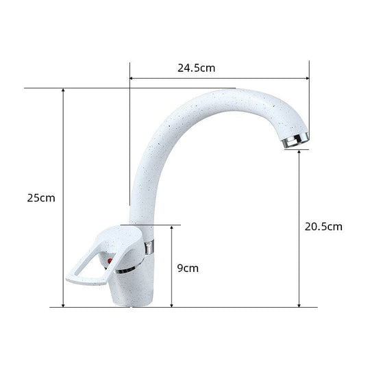 Polished Kitchen Basin Faucet Cold And Hot Chrome Black 360 Rotating Single Handle Torneira Home