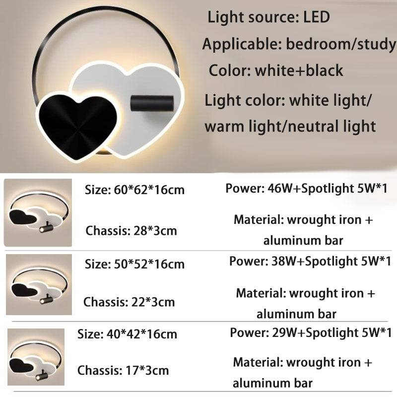 Modern Heart - Shaped Led Spotlight Ceiling Light Bedroom Study Led Children’s Room Indoor