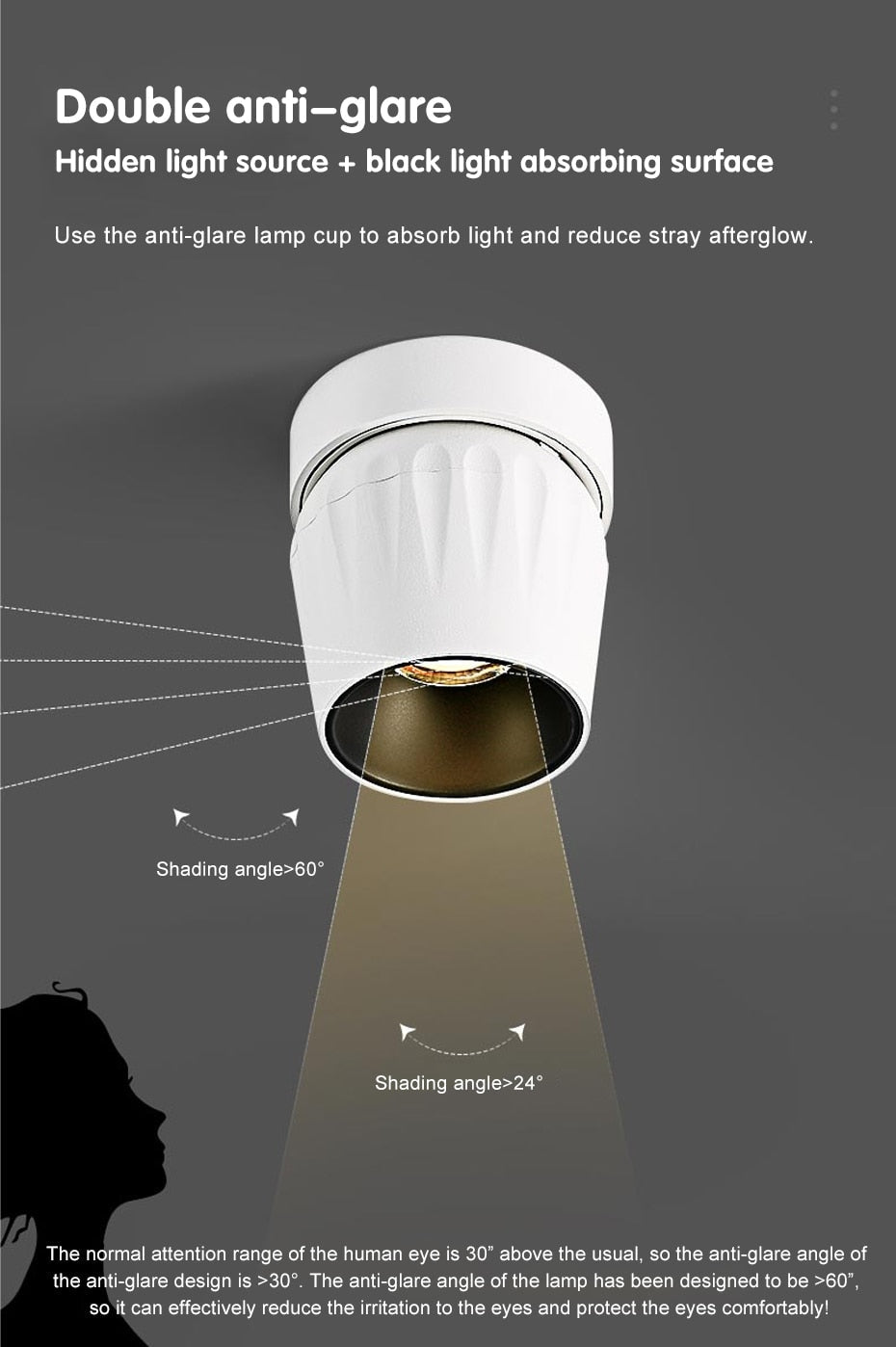 Foldable Led Ceiling Lights Lamp Dimmable Cob Spot 15W Surface Mounted Downlight For Indoor