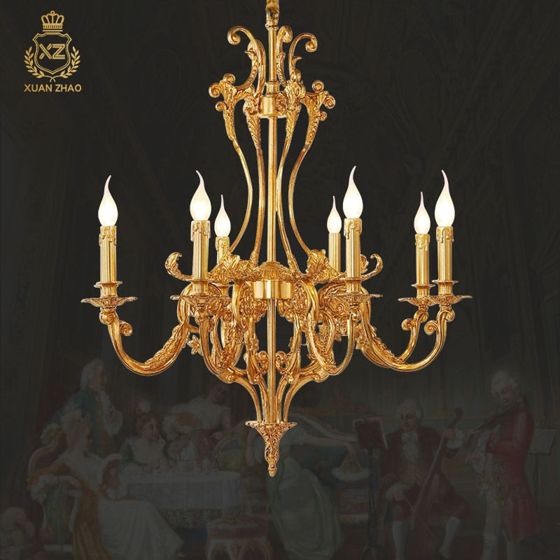 Arcadia - Luxury French Vintage Copper Chandelier Lighting Fixture For Villa Hotel And Church
