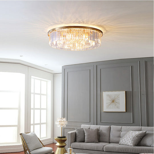 Remote - Controlled Led Crystal Ceiling Chandelier - Modern Home Decor Lighting For Living Room &amp;