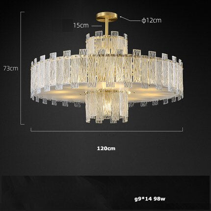 1 - 3 Layer G9 Led Retro Golden Copper Chandelier Lighting Fixtures Hanging Lapmps Lustre