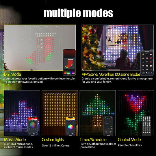 Smart Rgb Curtain Lights: Bluetooth - Controlled Led Decor For Gazebos And Celebrations Curtain