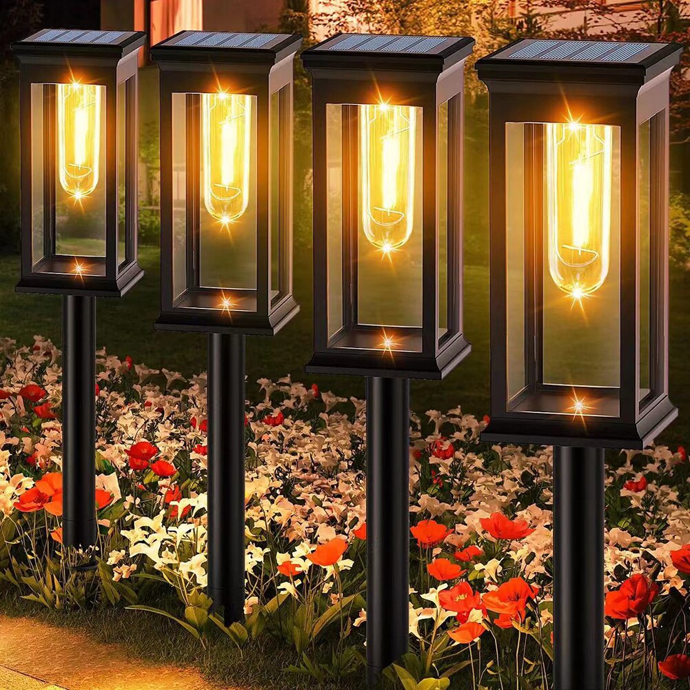 Solar Outdoor Garden Light Waterproof Pathway Tungsten Landscape Warm White Night For Lawn Patio