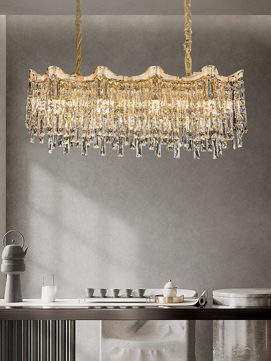 Light Luxury Crystal Lamp Livingroom Chandelier Personality Atmosphere New Hall Living And Dining