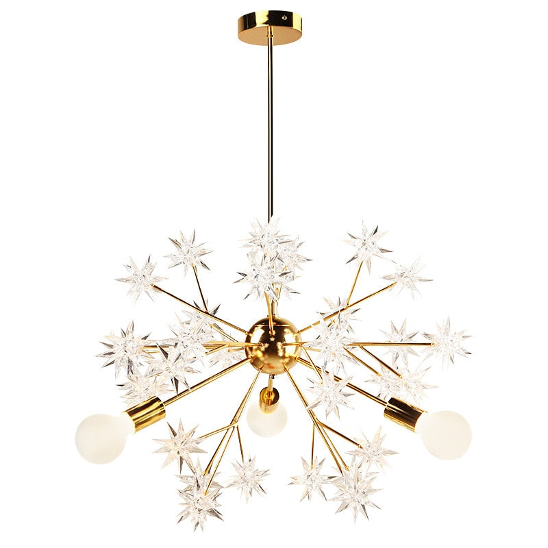 Postmodern Simple Atmosphere Led Star Lamp Gold Pendant Lights Lustre Pendente Corridor Porch