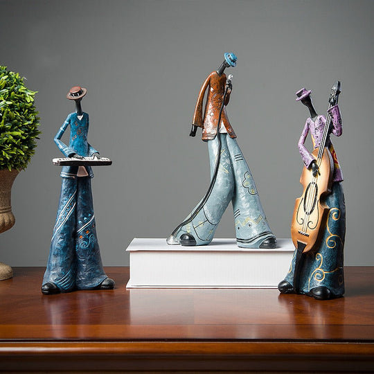 Rock Band Art Statue: Resin Character Model For Creative Home Decor And Craft Supplies Items