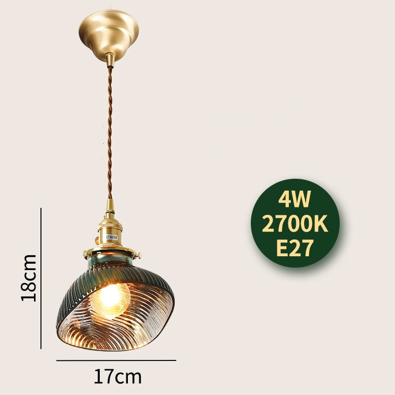 Nordic Modern Led Hanging Lights Fixtures Glass Lampshade Copper Socket Home Indoor Decor Japan