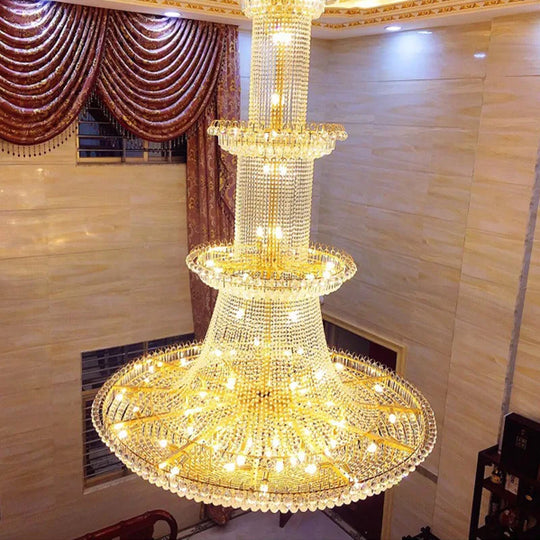Double Height Living Room Crystal Light Led European Chandelier - Luxurious Illumination For