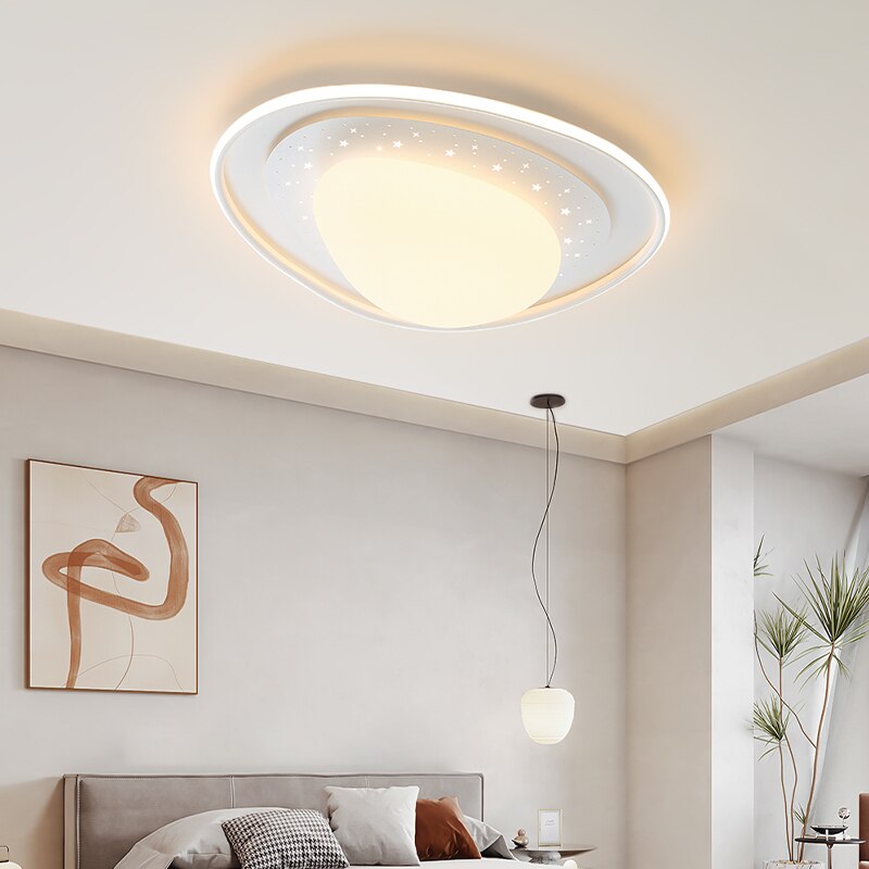 Nordic Led Ring Chandeliers Simple Modern Bedroom Ceiling Lights Personality Creative Lighting Art