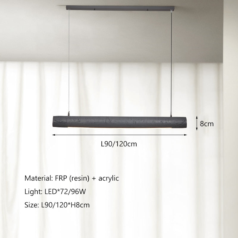 Nordic Minimalist Wabi Sabi Wind Led Strip Restaurant Bar Pendant Lights Home Decor Dining Room