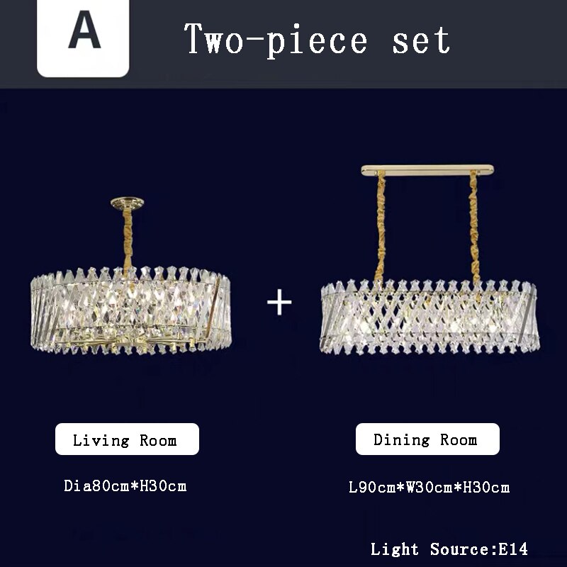 Nordic Luxury Gold Crystal Led Ceiling Lamp - Dimmable Chandelier For Home Decor &amp; Dining Room Set