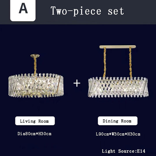Nordic Luxury Gold Crystal Led Ceiling Lamp - Dimmable Chandelier For Home Decor &amp; Dining Room Set